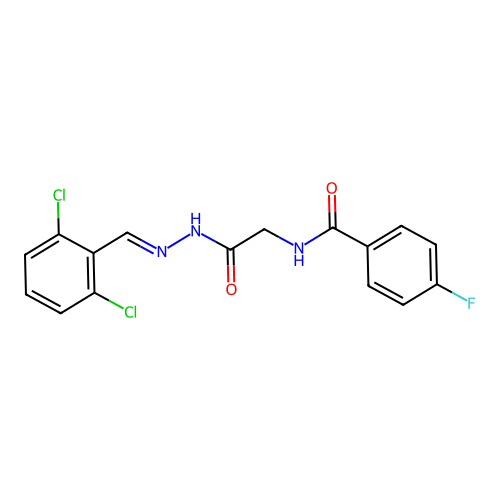 N-(2-(2-(2,6-Dichlorobenzylidene)hydrazino)-2-oxoethyl)-4-fluorobenzamide structure