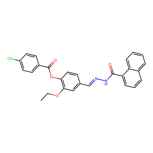 2-Ethoxy-4-(2-(1-naphthoyl)carbohydrazonoyl)phenyl 4-chlorobenzoate structure