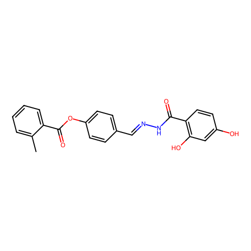 4-(2-(2,4-Dihydroxybenzoyl)carbohydrazonoyl)phenyl 2-methylbenzoate structure