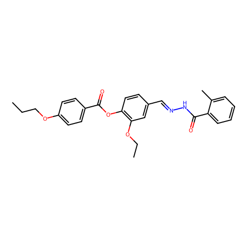 2-Ethoxy-4-(2-(2-methylbenzoyl)carbohydrazonoyl)phenyl 4-propoxybenzoate structure
