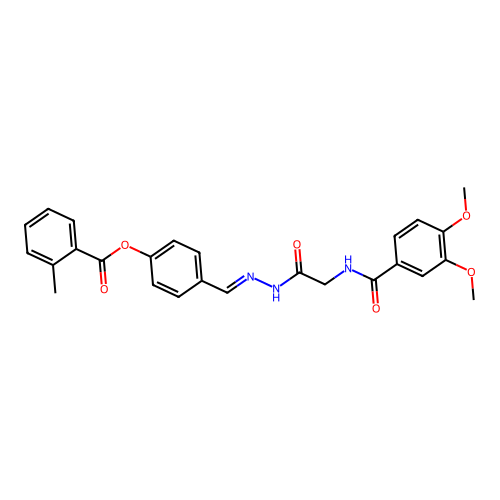 4-(2-(((3,4-Dimethoxybenzoyl)amino)AC)carbohydrazonoyl)phenyl 2-methylbenzoate structure