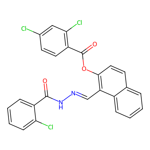1-(2-(2-Chlorobenzoyl)carbohydrazonoyl)-2-naphthyl 2,4-dichlorobenzoate structure