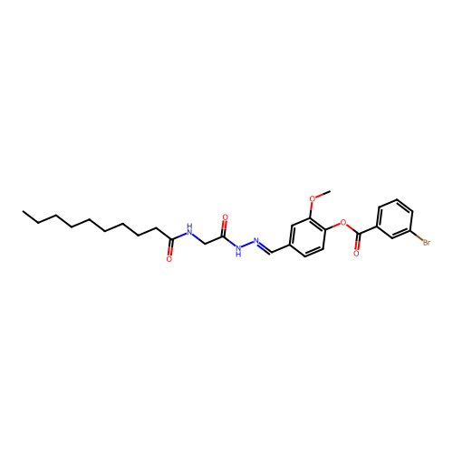 4-(2-((Decanoylamino)acetyl)carbohydrazonoyl)-2-methoxyphenyl 3-bromobenzoate structure