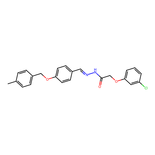 2-(3-Chlorophenoxy)-N'-(4-((4-methylbenzyl)oxy)benzylidene)acetohydrazide structure