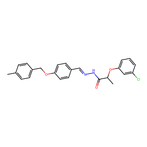 2-(3-Chlorophenoxy)-N'-(4-((4-methylbenzyl)oxy)benzylidene)propanohydrazide structure
