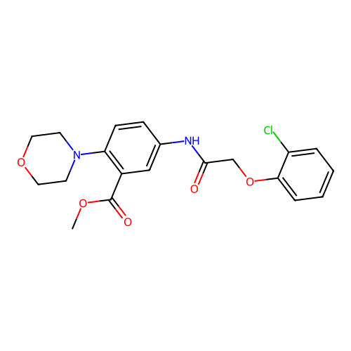 Methyl 5-[2-(2-chlorophenoxy)acetylamino]-2-morpholin-4-ylbenzoate structure