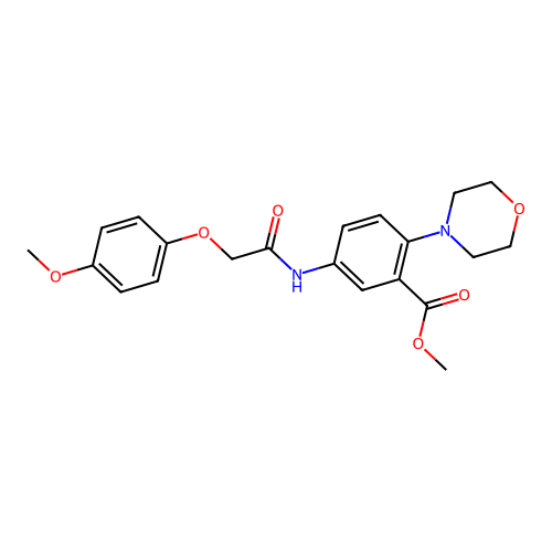 Methyl 5-{[(4-methoxyphenoxy)acetyl]amino}-2-morpholin-4-ylbenzoate structure