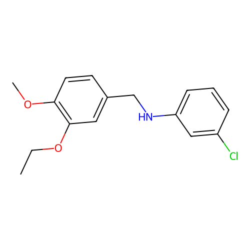 3-chloro-N-(3-ethoxy-4-methoxybenzyl)aniline structure