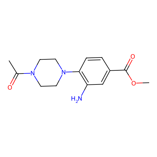 Methyl 4-(4-acetylpiperazin-1-yl)-3-aminobenzoate structure