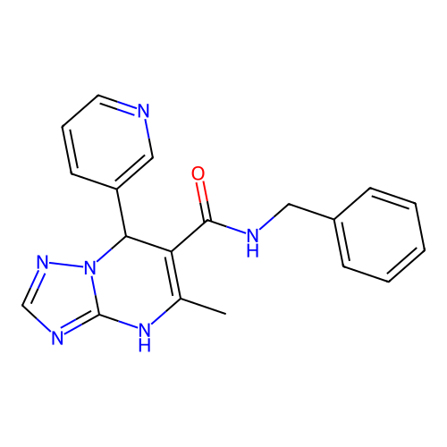 N-benzyl-5-methyl-7-(3-pyridinyl)-4,7-dihydro[1,2,4]triazolo[1,5-a]pyrimidine-6-carboxamide structure