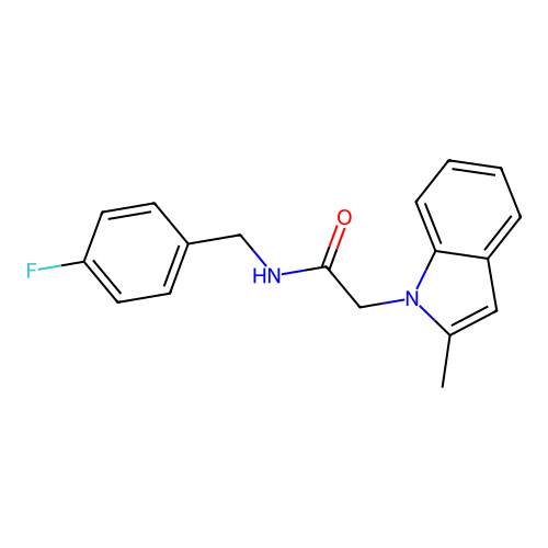 N-(4-fluorobenzyl)-2-(2-methyl-1H-indol-1-yl)acetamide structure