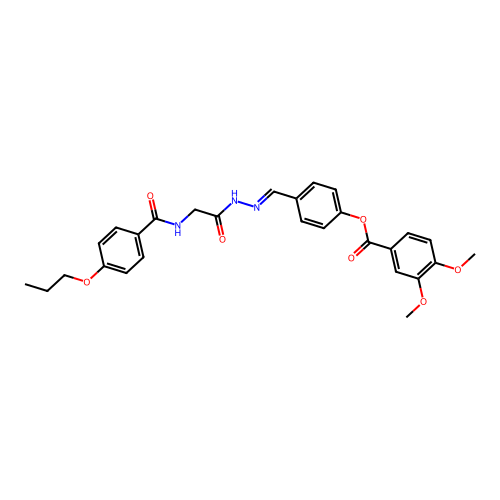 4-(2-(((4-Propoxybenzoyl)amino)AC)carbohydrazonoyl)phenyl 3,4-dimethoxybenzoate structure