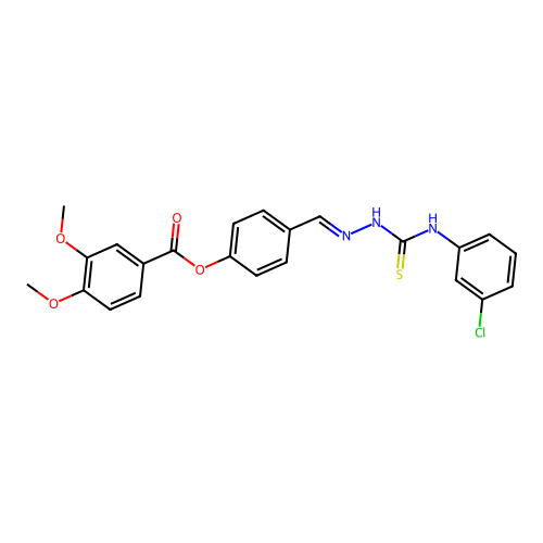 4-(2-((3-Chloroanilino)carbothioyl)carbohydrazonoyl)phenyl 3,4-dimethoxybenzoate structure