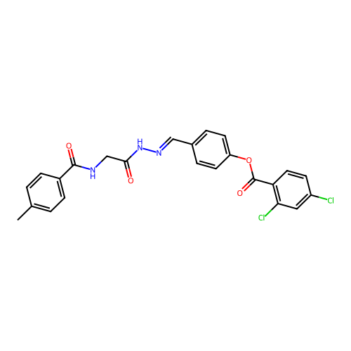 4-(2-(((4-Methylbenzoyl)amino)AC)carbohydrazonoyl)phenyl 2,4-dichlorobenzoate structure
