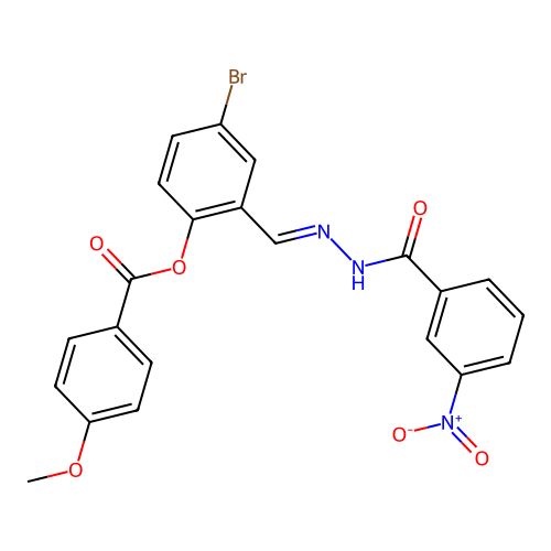 4-Bromo-2-(2-(3-nitrobenzoyl)carbohydrazonoyl)phenyl 4-methoxybenzoate structure