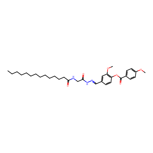 2-Meo-4-(2-((tetradecanoylamino)acetyl)carbohydrazonoyl)phenyl 4-methoxybenzoate structure