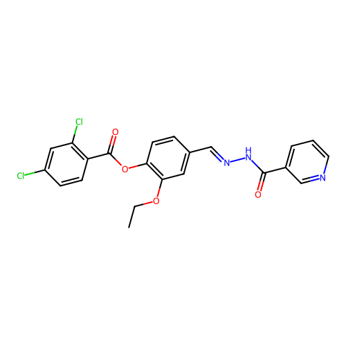 2-Ethoxy-4-(2-(3-pyridinylcarbonyl)carbohydrazonoyl)phenyl 2,4-dichlorobenzoate structure