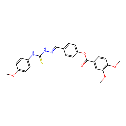 4-(2-((4-Methoxyanilino)carbothioyl)carbohydrazonoyl)PH 3,4-dimethoxybenzoate structure