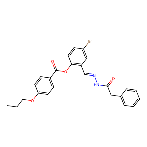 4-Bromo-2-(2-(phenylacetyl)carbohydrazonoyl)phenyl 4-propoxybenzoate structure
