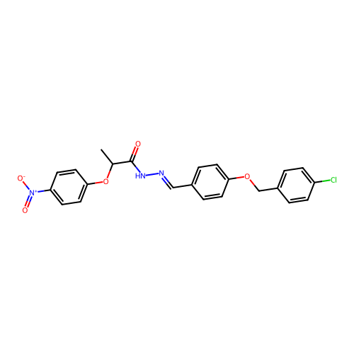 N'-(4-((4-Chlorobenzyl)oxy)benzylidene)-2-(4-nitrophenoxy)propanohydrazide structure