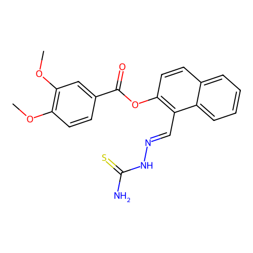 1-(2-(Aminocarbothioyl)carbohydrazonoyl)-2-naphthyl 3,4-dimethoxybenzoate structure