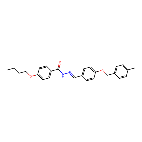 4-butoxy-N-[[4-[(4-methylphenyl)methoxy]phenyl]methylideneamino]benzamide structure