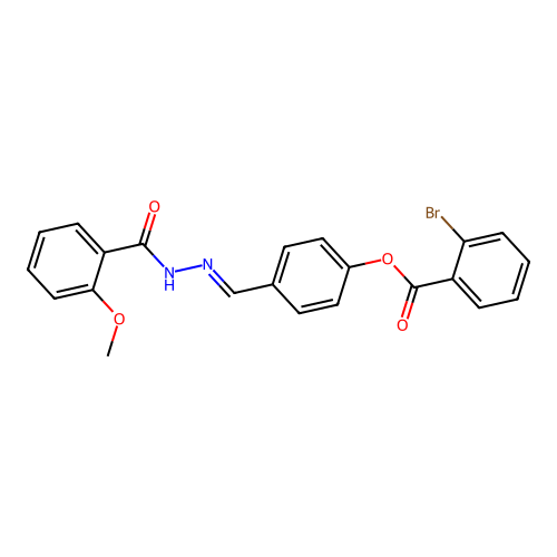 [4-[[(2-Methoxybenzoyl)hydrazinylidene]methyl]phenyl] 2-bromobenzoate structure