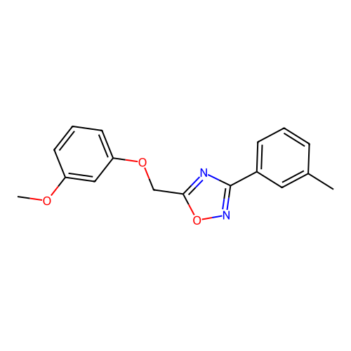 5-[(3-Methoxyphenoxy)methyl]-3-(3-methylphenyl)-1,2,4-oxadiazole structure