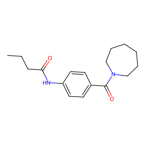 N-[4-(azepane-1-carbonyl)phenyl]butanamide structure