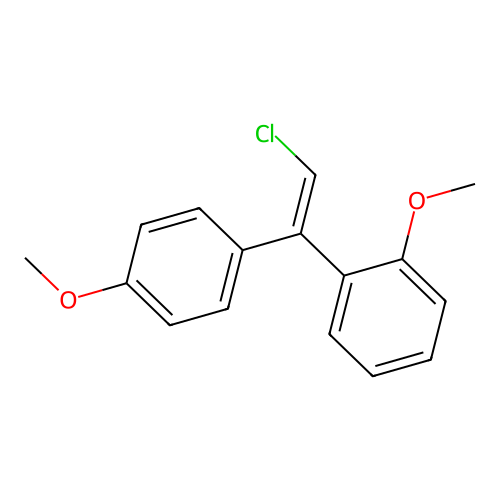 Benzene, 1-(2-chloro-1-(4-methoxyphenyl)ethenyl)-2-methoxy- structure