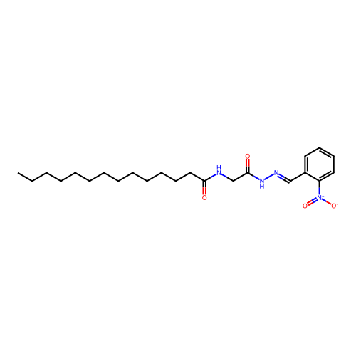N-[2-[2-[(2-nitrophenyl)methylidene]hydrazinyl]-2-oxoethyl]tetradecanamide structure