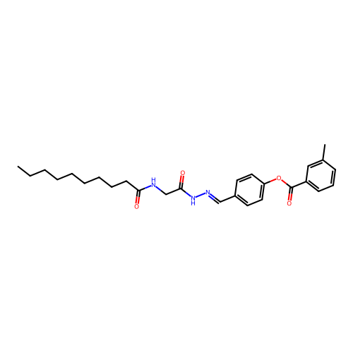4-(2-((Decanoylamino)acetyl)carbohydrazonoyl)phenyl 3-methylbenzoate structure