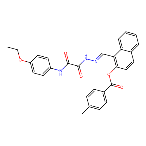 1-(2-((4-Ethoxyanilino)(oxo)acetyl)carbohydrazonoyl)-2-naphthyl 4-methylbenzoate structure