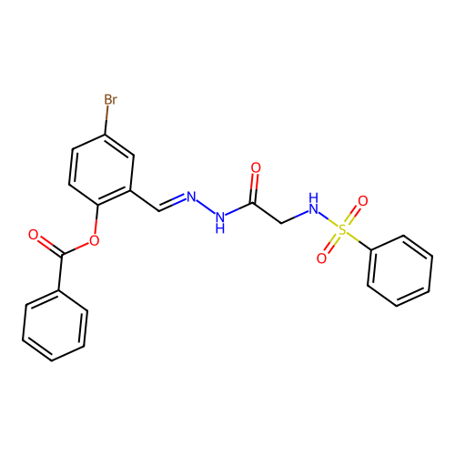 4-Bromo-2-(2-(((phenylsulfonyl)amino)acetyl)carbohydrazonoyl)phenyl benzoate structure