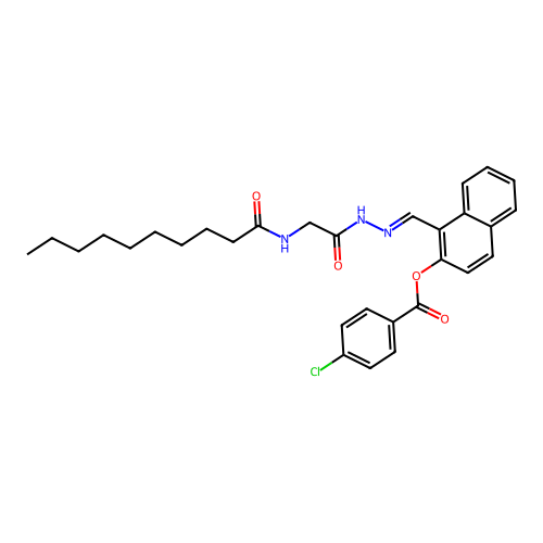 1-(2-((Decanoylamino)acetyl)carbohydrazonoyl)-2-naphthyl 4-chlorobenzoate structure
