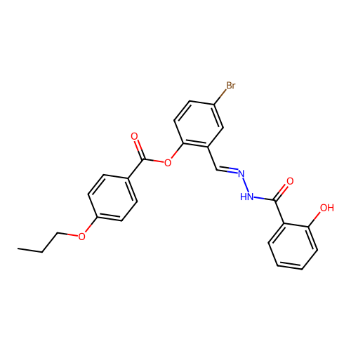 4-Bromo-2-(2-(2-hydroxybenzoyl)carbohydrazonoyl)phenyl 4-propoxybenzoate structure