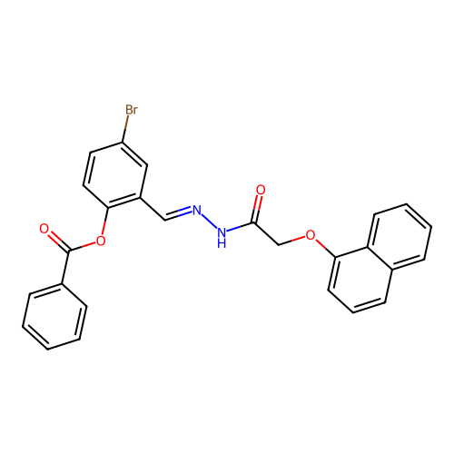4-Bromo-2-(2-((1-naphthyloxy)acetyl)carbohydrazonoyl)phenyl benzoate structure