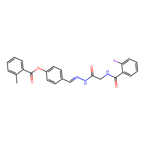 4-(2-(((2-Iodobenzoyl)amino)acetyl)carbohydrazonoyl)phenyl 2-methylbenzoate structure