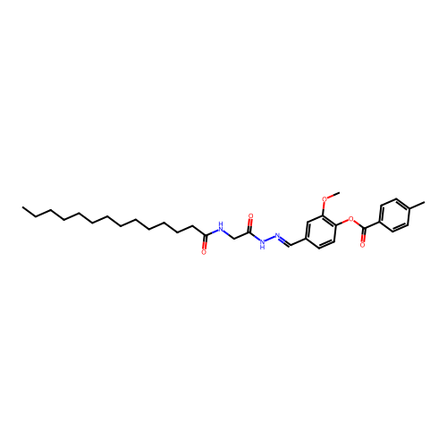 2-Meo-4-(2-((tetradecanoylamino)acetyl)carbohydrazonoyl)phenyl 4-methylbenzoate structure
