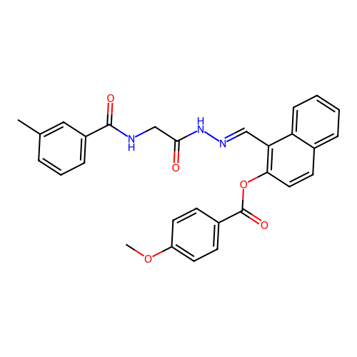 1-(2-(((3-Methylbenzoyl)amino)AC)carbohydrazonoyl)-2-naphthyl 4-methoxybenzoate structure