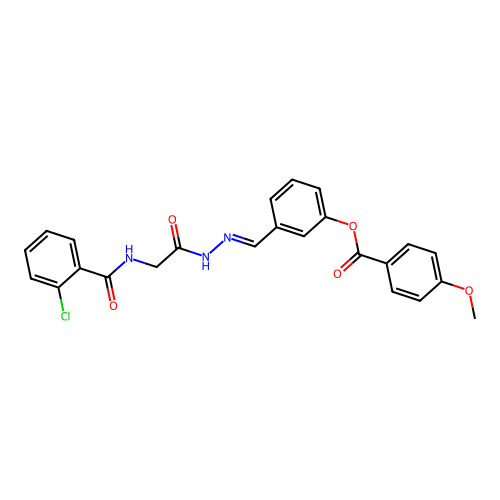 3-(2-(((2-Chlorobenzoyl)amino)acetyl)carbohydrazonoyl)phenyl 4-methoxybenzoate structure