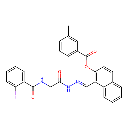1-(2-(((2-Iodobenzoyl)amino)acetyl)carbohydrazonoyl)-2-naphthyl 3-methylbenzoate structure