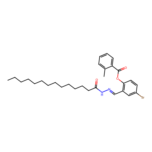 [4-Bromo-2-[(tetradecanoylhydrazinylidene)methyl]phenyl] 2-methylbenzoate structure