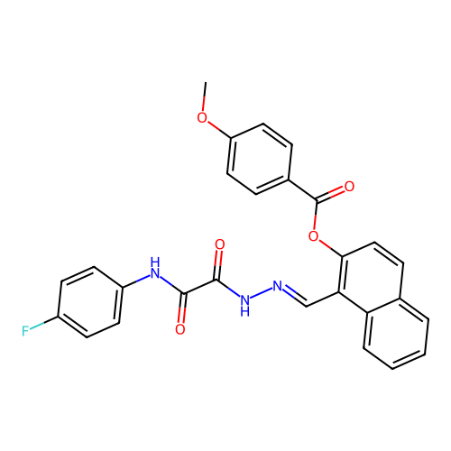 1-(2-((4-Fluoroanilino)(oxo)AC)carbohydrazonoyl)-2-naphthyl 4-methoxybenzoate structure