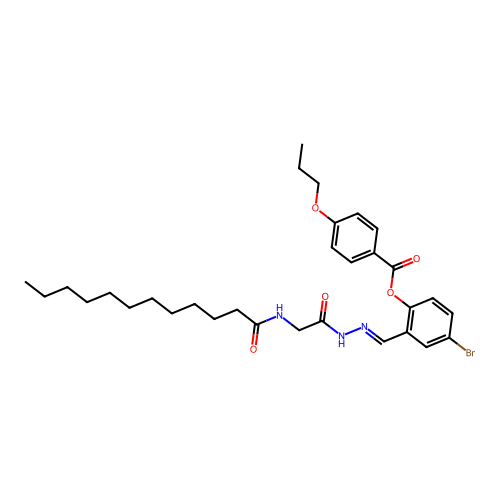 4-Bromo-2-(2-((dodecanoylamino)acetyl)carbohydrazonoyl)phenyl 4-propoxybenzoate structure