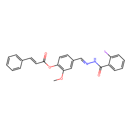 4-(2-(2-Iodobenzoyl)carbohydrazonoyl)-2-methoxyphenyl 3-phenylacrylate structure