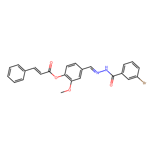 4-(2-(3-Bromobenzoyl)carbohydrazonoyl)-2-methoxyphenyl 3-phenylacrylate structure