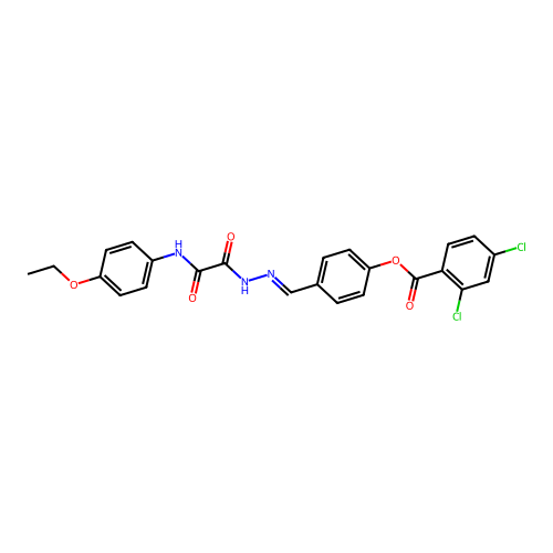 4-(2-((4-Ethoxyanilino)(oxo)acetyl)carbohydrazonoyl)phenyl 2,4-dichlorobenzoate structure