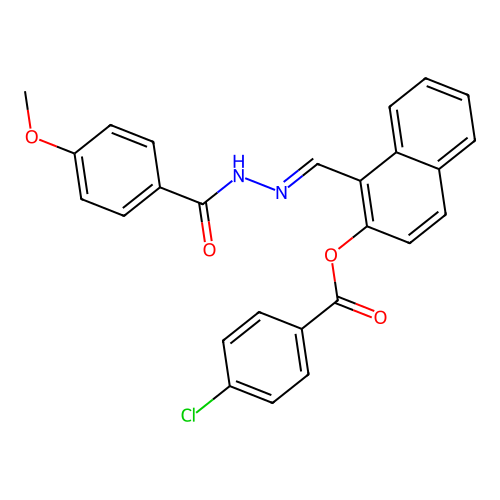 1-(2-(4-Methoxybenzoyl)carbohydrazonoyl)-2-naphthyl 4-chlorobenzoate structure