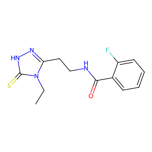 N-[2-(4-Ethyl-5-mercapto-4H-[1,2,4]triazol-3-yl)-ethyl]-2-fluoro-benzamide structure